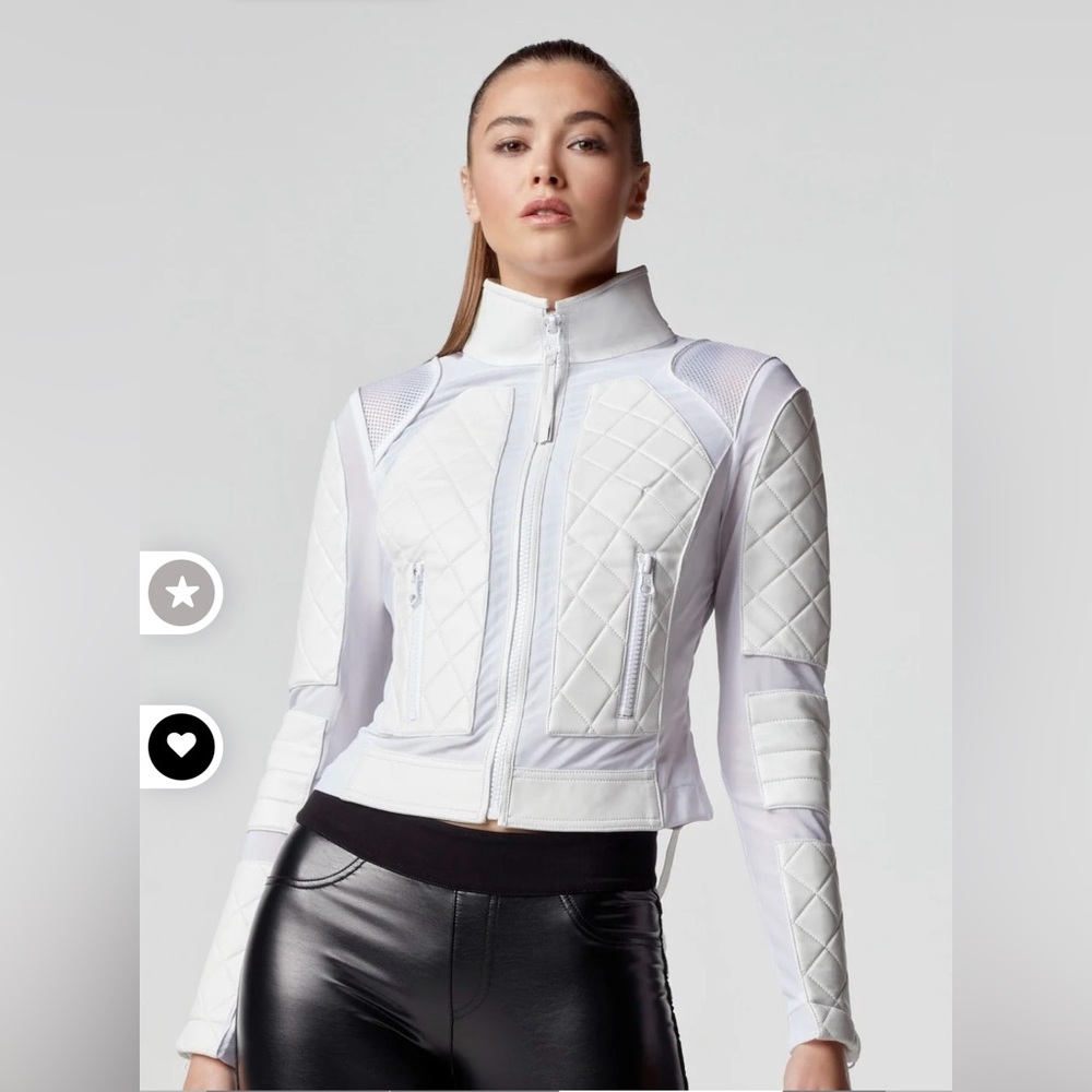Blanc Noir: White Moto Jacket